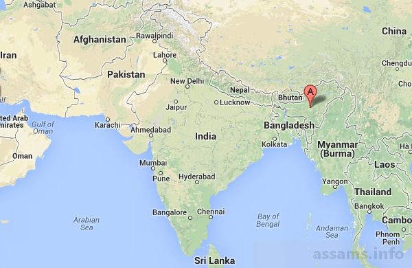Assam Location in India