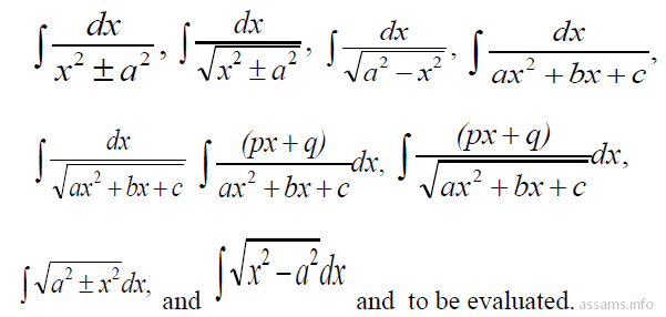 Assam Secondary TET Maths Integrals